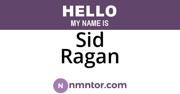 Sid Ragan