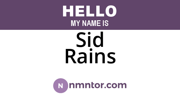 Sid Rains