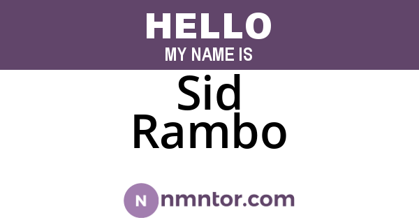 Sid Rambo