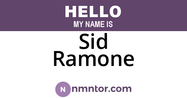 Sid Ramone
