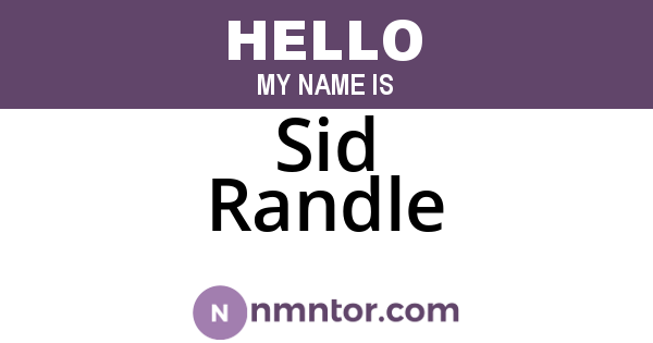 Sid Randle