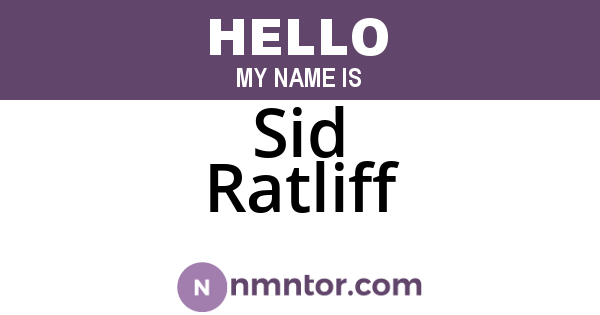 Sid Ratliff