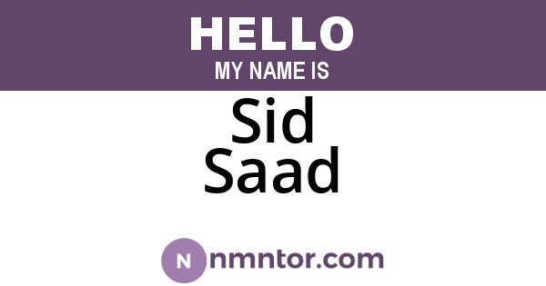 Sid Saad