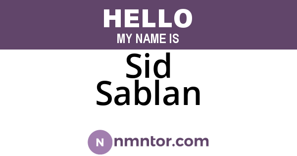 Sid Sablan