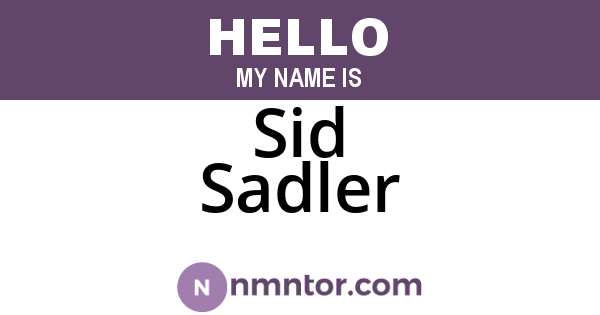 Sid Sadler