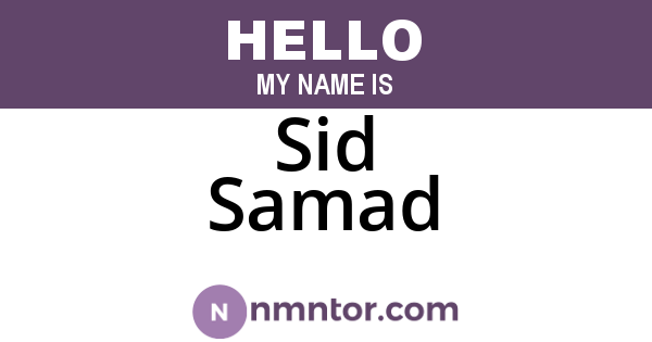 Sid Samad