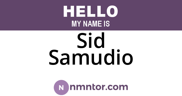 Sid Samudio