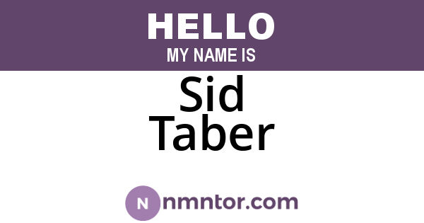 Sid Taber