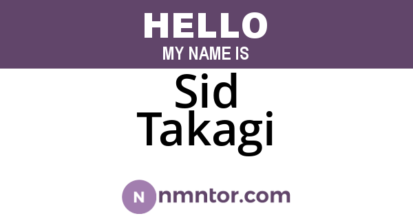 Sid Takagi
