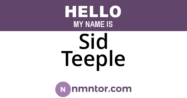 Sid Teeple