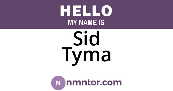 Sid Tyma