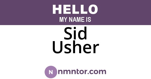 Sid Usher