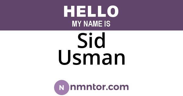 Sid Usman