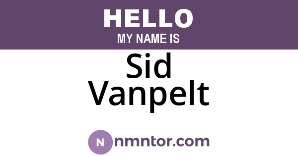 Sid Vanpelt