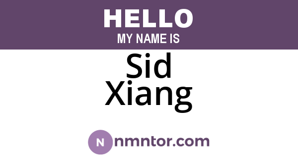 Sid Xiang