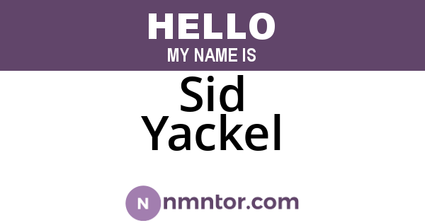 Sid Yackel