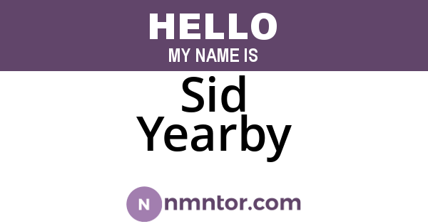 Sid Yearby