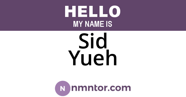 Sid Yueh