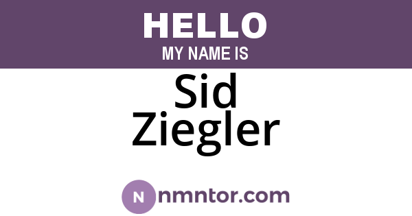 Sid Ziegler