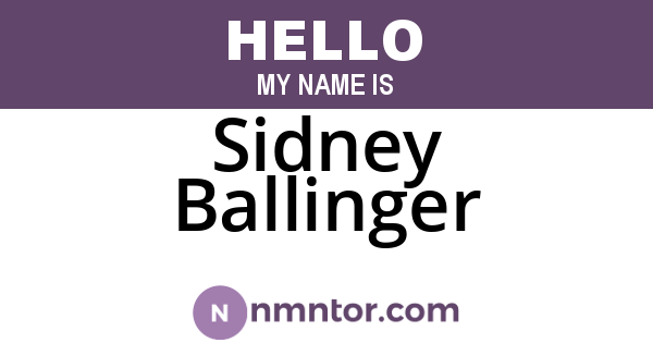 Sidney Ballinger