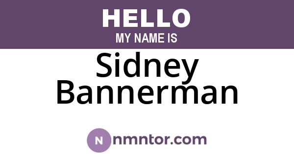 Sidney Bannerman