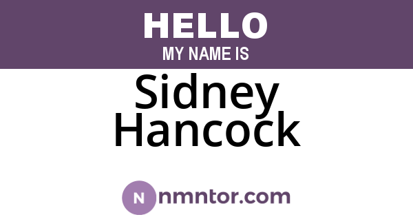 Sidney Hancock