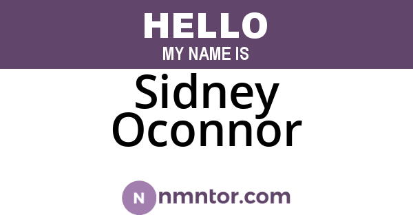 Sidney Oconnor