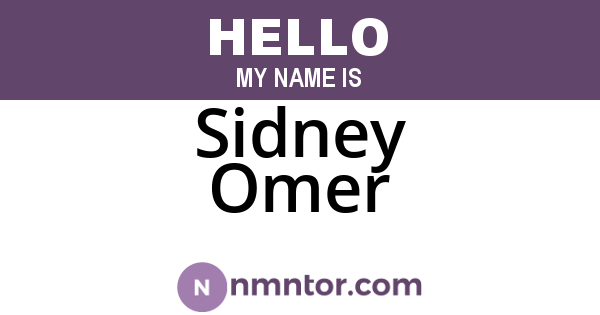 Sidney Omer
