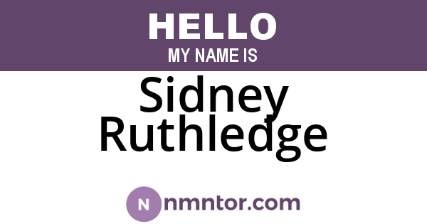 Sidney Ruthledge