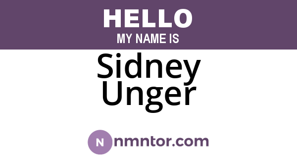 Sidney Unger