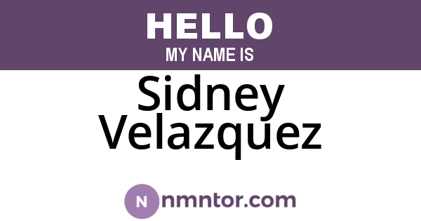 Sidney Velazquez