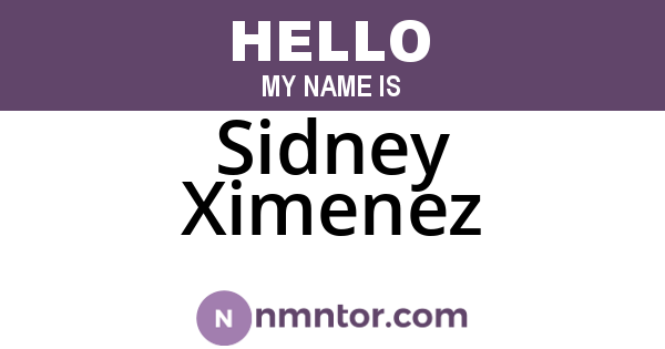 Sidney Ximenez