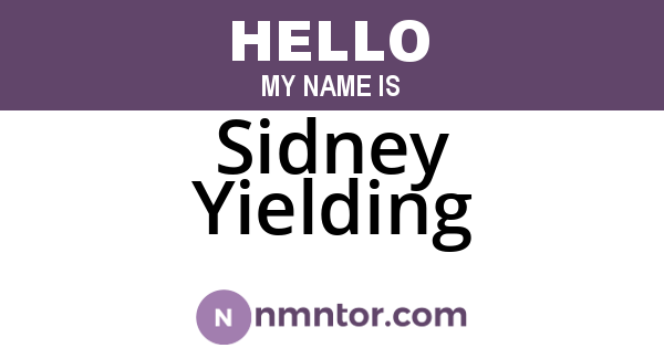 Sidney Yielding