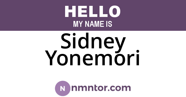 Sidney Yonemori