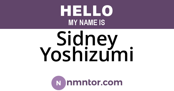 Sidney Yoshizumi