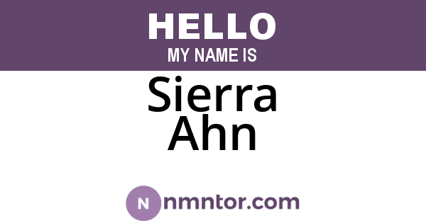 Sierra Ahn