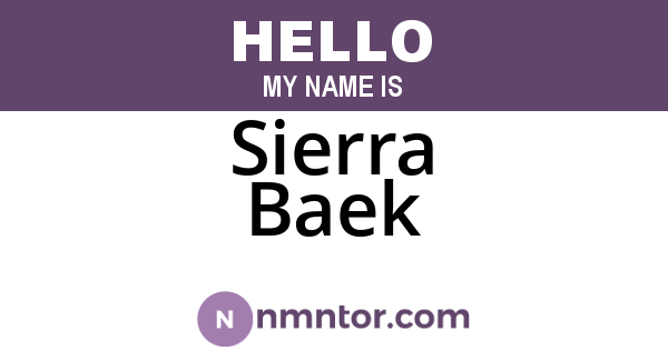 Sierra Baek