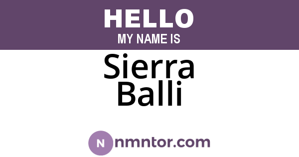 Sierra Balli