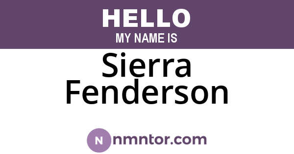 Sierra Fenderson