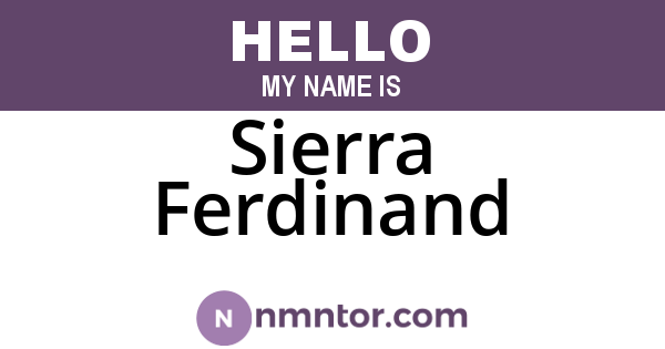 Sierra Ferdinand