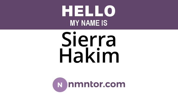 Sierra Hakim