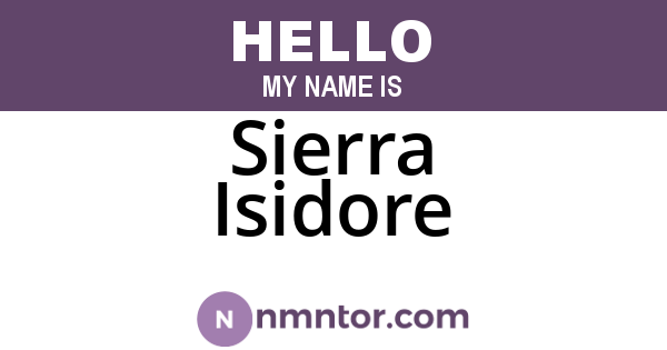 Sierra Isidore