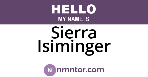 Sierra Isiminger