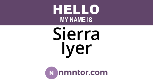 Sierra Iyer