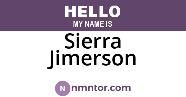 Sierra Jimerson