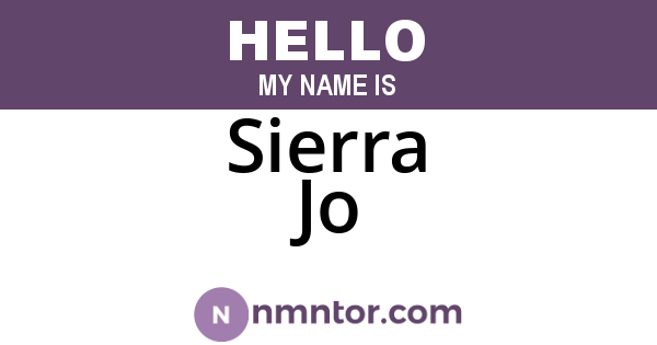 Sierra Jo