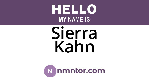 Sierra Kahn