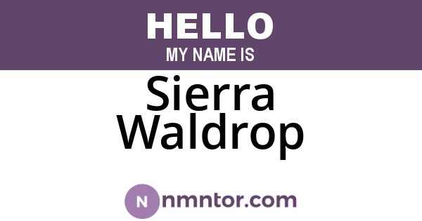 Sierra Waldrop