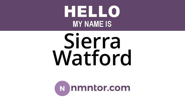 Sierra Watford
