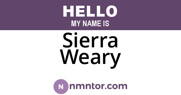 Sierra Weary
